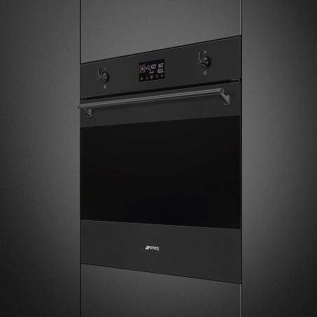 Four combiné micro-ondes SMEG Classica 60 cm Noir Vapor Clean SO6302M2N