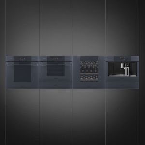 Four compact SMEG Linéa 45cm Neptune Grey combi micro-ondes SO4102M1G