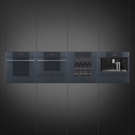 Four compact SMEG Linéa 45cm Neptune Grey combi micro-ondes SO4102M1G