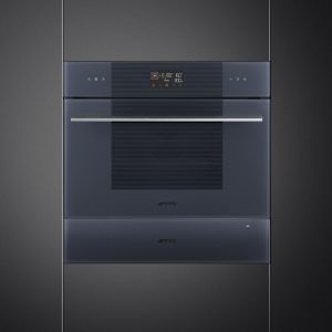 Four compact SMEG Linéa 45cm Neptune Grey combi micro-ondes SO4102M1G