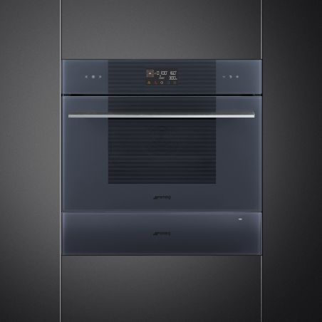 Four compact SMEG Linéa 45cm Neptune Grey combi micro-ondes SO4102M1G