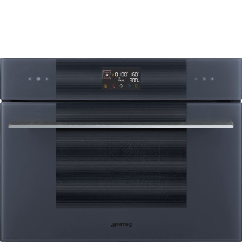 Four compact SMEG Linéa 45cm Neptune Grey combi micro-ondes SO4102M1G
