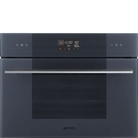 Four compact SMEG Linéa 45cm Neptune Grey combi micro-ondes SO4102M1G