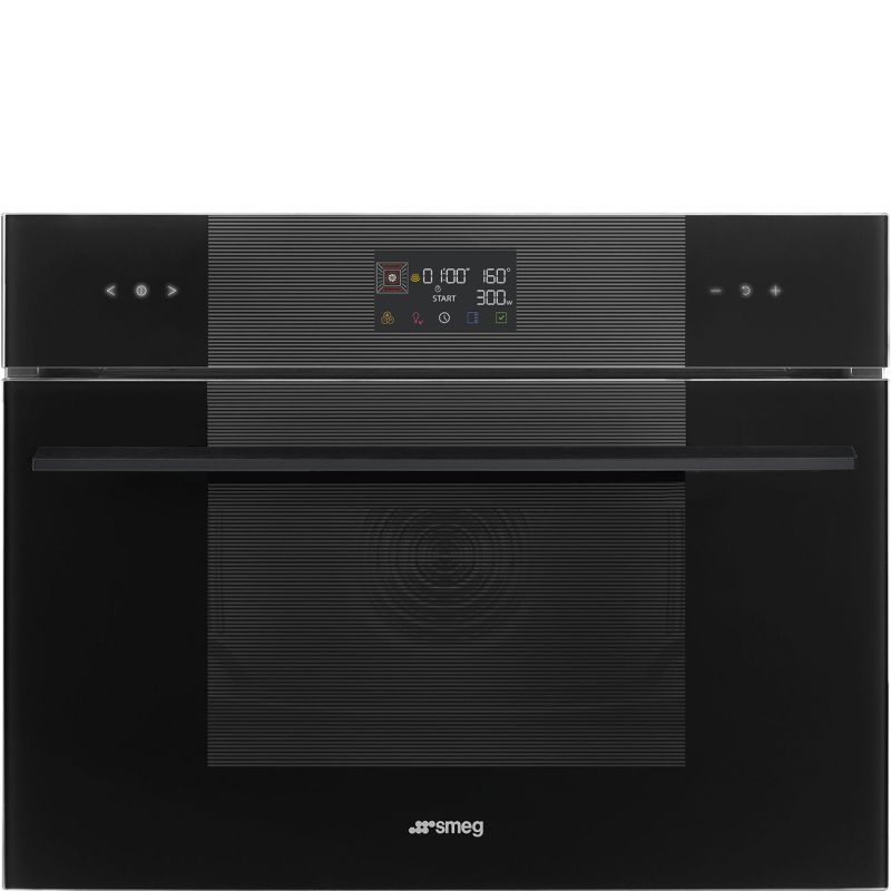 Four compact SMEG Linéa 45cm micro-ondes combiné Noir SO4102M1B3