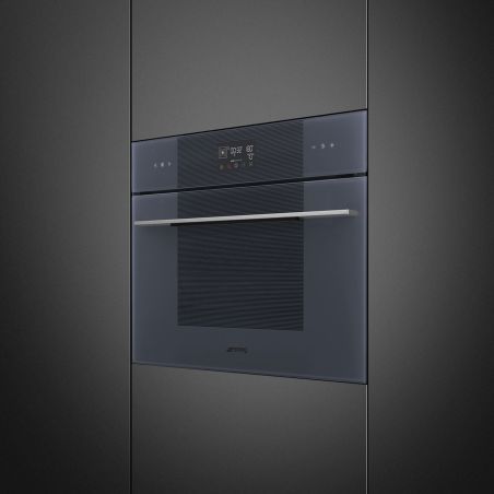 Four compact SMEG Linéa 45cm Neptune Grey combiné vapeur écran LCD SO4102S3G