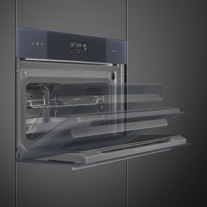 Four compact SMEG Linéa 45cm Neptune Grey combiné vapeur écran LCD SO4102S3G