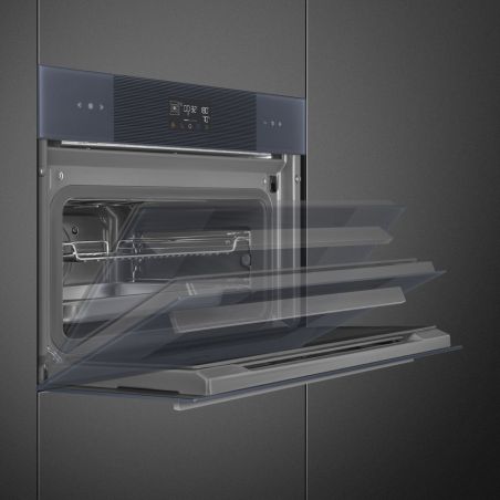 Four compact SMEG Linéa 45cm Neptune Grey combiné vapeur écran LCD SO4102S3G