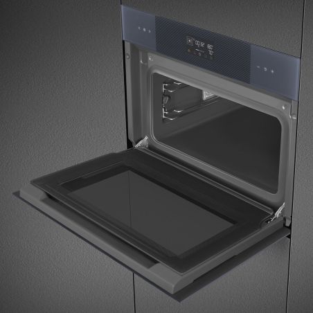 Four compact SMEG Linéa 45cm Neptune Grey combiné vapeur écran LCD SO4102S3G