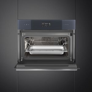 Four compact SMEG Linéa 45cm Neptune Grey combiné vapeur écran LCD SO4102S3G