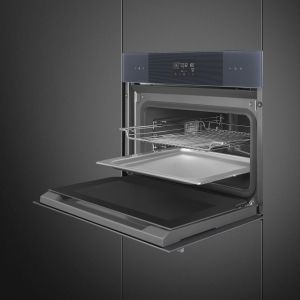 Four compact SMEG Linéa 45cm Neptune Grey combiné vapeur écran LCD SO4102S3G