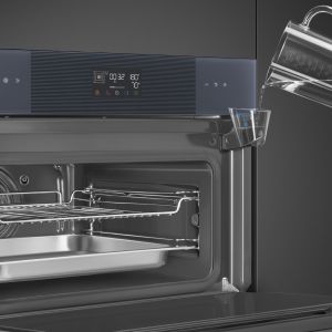 Four compact SMEG Linéa 45cm Neptune Grey combiné vapeur écran LCD SO4102S3G