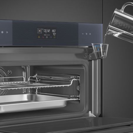Four compact SMEG Linéa 45cm Neptune Grey combiné vapeur écran LCD SO4102S3G