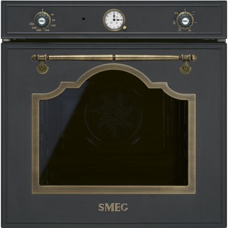 Four encastrable SMEG Cortina 60cm anthracite 70L chaleur brassée SF67C1AO