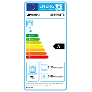 Four SMEG Elementi 60cm noir 8 fonctions 70l Vapor Clean SF64M3TB