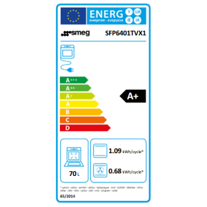 Four 60cm SMEG Elementi Inox pyrolyse 70L porte froide SFP6401TVX1