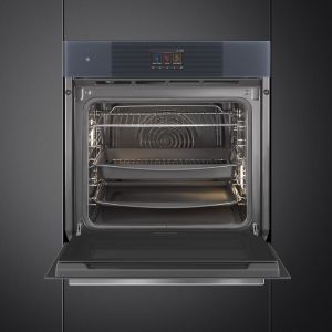 Four 60cm SMEG Linéa Neptune Grey porte froide pyrolyse SOP6104TPG
