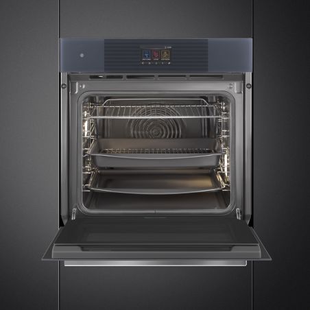 Four 60cm SMEG Linéa Neptune Grey porte froide pyrolyse SOP6104TPG