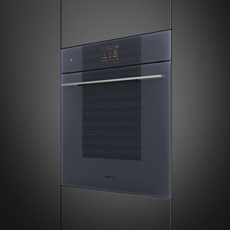 Four 60cm SMEG Linéa Neptune Grey porte froide pyrolyse SOP6104TPG