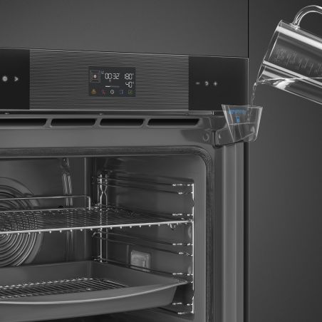 Four SMEG Linéa combiné vapeur 60cm Pyrolyse 68L Noir SOP6102S2PB3