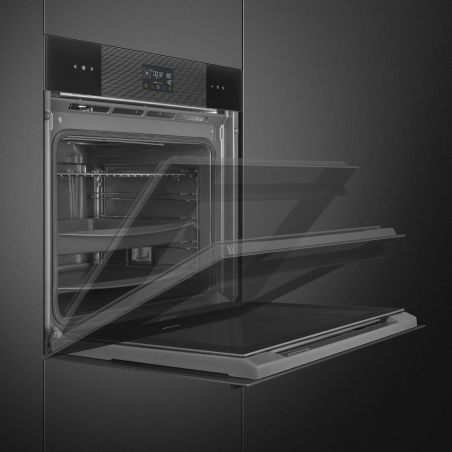 Four SMEG Linéa combiné vapeur 60cm Pyrolyse 68L Noir SOP6102S2PB3