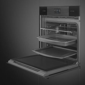 Four SMEG Linéa combiné vapeur 60cm Pyrolyse 68L Noir SOP6102S2PB3