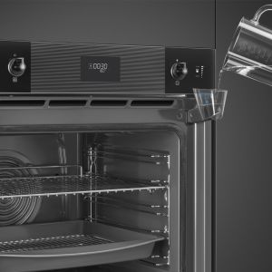 Four Smeg Linéa SOP6101S2B3 60 cm noir, combiné vapeur, pyrolyse, porte froide