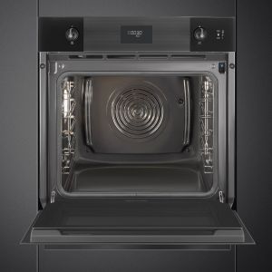 Four Smeg Linéa SOP6101S2B3 60 cm noir, combiné vapeur, pyrolyse, porte froide