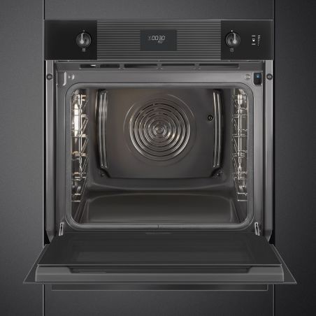 Four Smeg Linéa SOP6101S2B3 60 cm noir, combiné vapeur, pyrolyse, porte froide