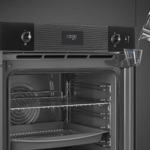 Four Smeg Linéa SOP6101S2B3 60 cm noir, combiné vapeur, pyrolyse, porte froide