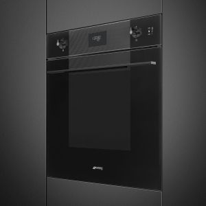 Four Smeg Linéa SOP6101S2B3 60 cm noir, combiné vapeur, pyrolyse, porte froide