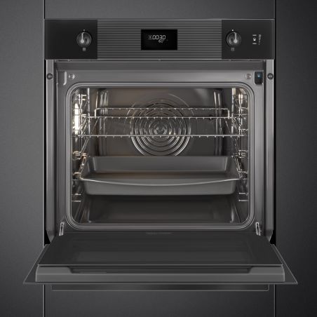 SMEG Linéa SO6101S2B3 Four 60cm Vapeur, LCD, Vapor Clean, 68L Noir