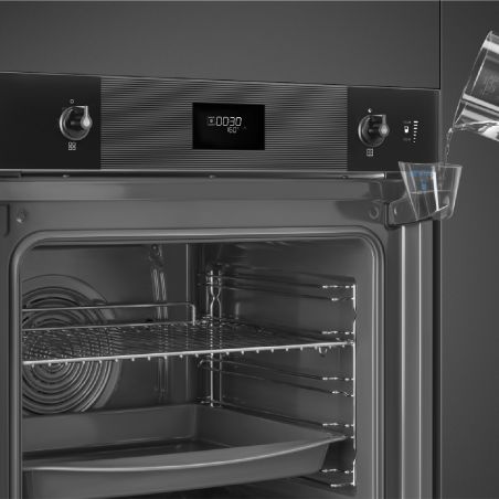 SMEG Linéa SO6101S2B3 Four 60cm Vapeur, LCD, Vapor Clean, 68L Noir