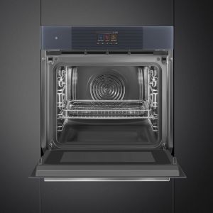 SMEG Linea SO6104APG Four 60cm Neptune Grey, multifonction, vapeur, micro-ondes, porte froide