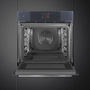 SMEG Linea SO6104APG Four 60cm Neptune Grey, multifonction, vapeur, micro-ondes, porte froide