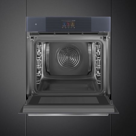 SMEG Linea SO6104APG Four 60cm Neptune Grey, multifonction, vapeur, micro-ondes, porte froide