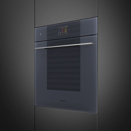 SMEG Linea SO6104APG Four 60cm Neptune Grey, multifonction, vapeur, micro-ondes, porte froide