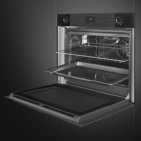 SMEG Linéa SO5100TB3 – Four 75cm noir, 77L, Vapor Clean, Chaleur tournante, 8 fonctions
