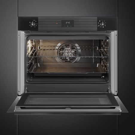 SMEG Linéa SO5100TB3 – Four 75cm noir, 77L, Vapor Clean, Chaleur tournante, 8 fonctions