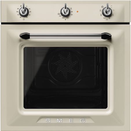 Four SMEG Victoria 60 cm crème, chaleur tournante, Vapor Clean, 70L, SF6905P1