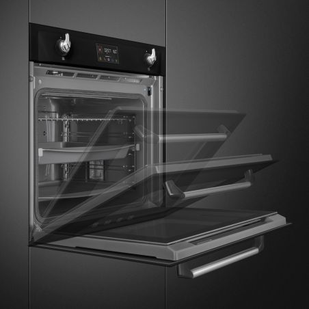 Smeg Victoria SOP6902S2PN Four Combiné Vapeur 60cm Pyrolyse Sonde 68L Noir