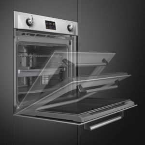 Four SMEG Victoria SOP6902S2PX, combiné vapeur, inox, pyrolyse, 68L, porte froide, 60cm