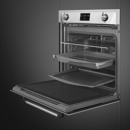 Four SMEG Victoria SOP6902S2PX, combiné vapeur, inox, pyrolyse, 68L, porte froide, 60cm
