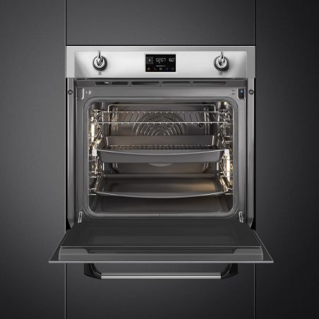 Four SMEG Victoria SOP6902S2PX, combiné vapeur, inox, pyrolyse, 68L, porte froide, 60cm