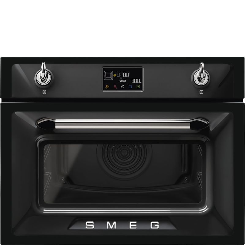SMEG Victoria SO4902M1N four compact 45 cm noir, micro-ondes combiné, vapor clean, 11 fonctions