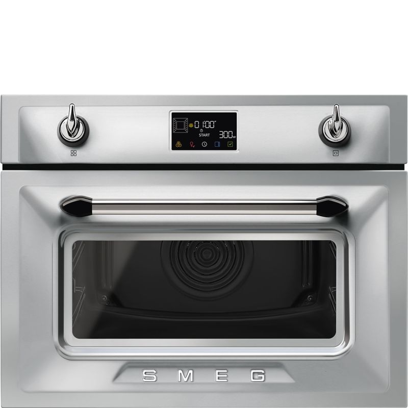Four Compact 45cm SMEG Victoria micro-ondes Vapor Clean inox SO4902M1X
