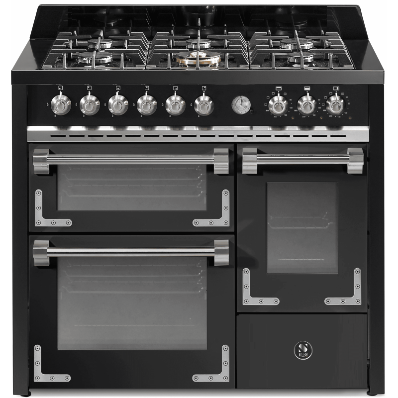 Piano de cuisson Steel OXFORD 100 cm 3 fours mixte