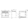 Piano de cuisson Steel OXFORD 100 cm 2 fours induction