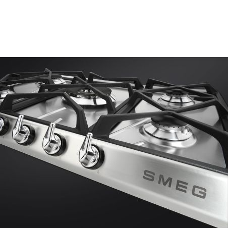 SMEG Victoria table gaz 70/75cm, 5 brûleurs, inox, grilles fonte, SR975XGH