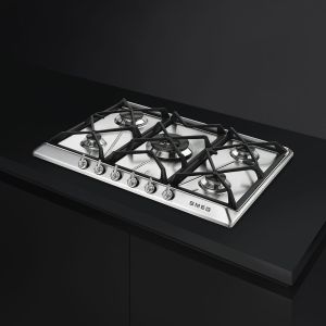 SMEG Victoria table gaz 70/75cm, 5 brûleurs, inox, grilles fonte, SR975XGH