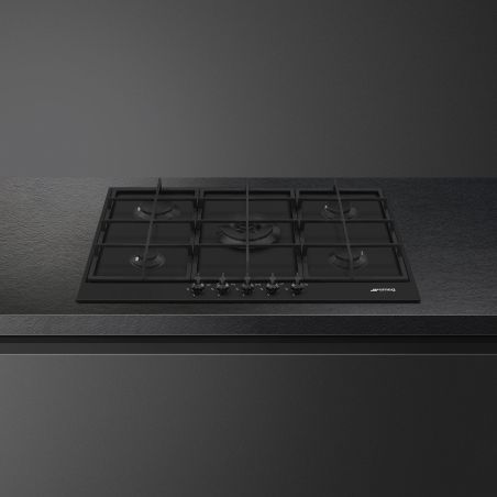 SMEG Classica Table de cuisson gaz 70/75cm 5 foyers fonte thermo PX375MB